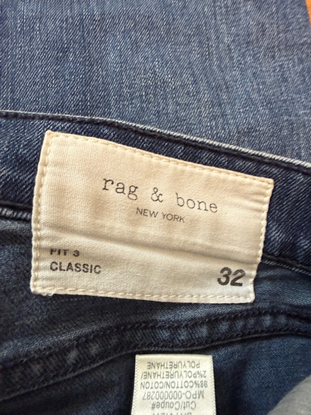 rag & bone Classic Fit 3 Jeans in Blue Denim